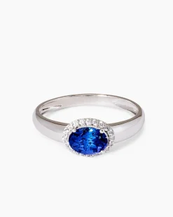 Ring mit Tansanit AAAA+ und Zirkonen