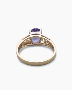 Ring mit Tansanit AAA und Brillant