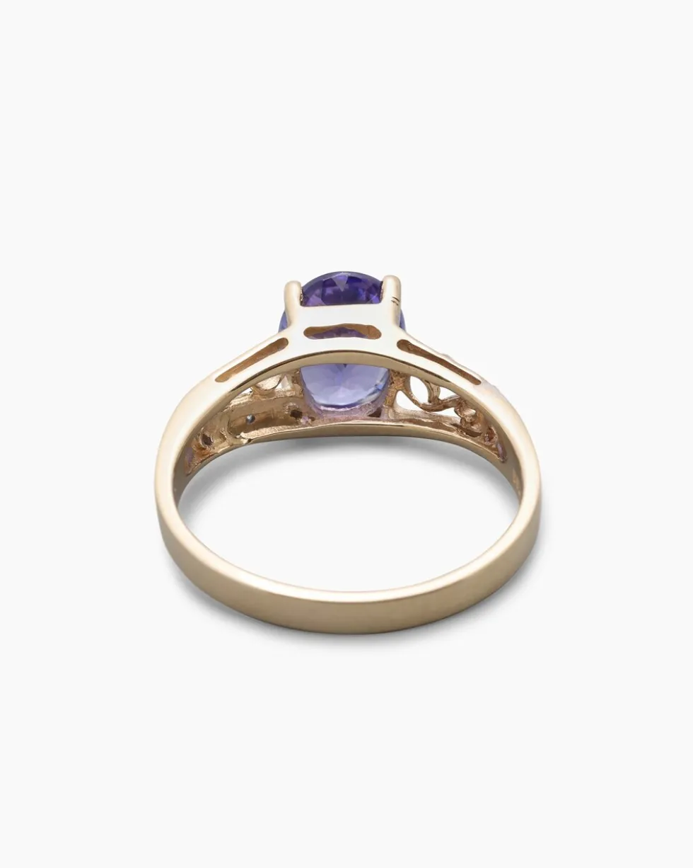 Ring mit Tansanit AAA und Brillant