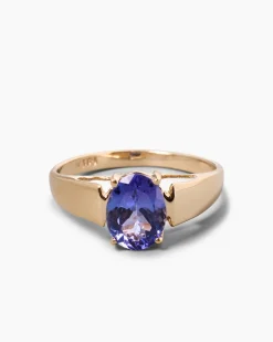 Ring mit Tansanit AAA und Diamant