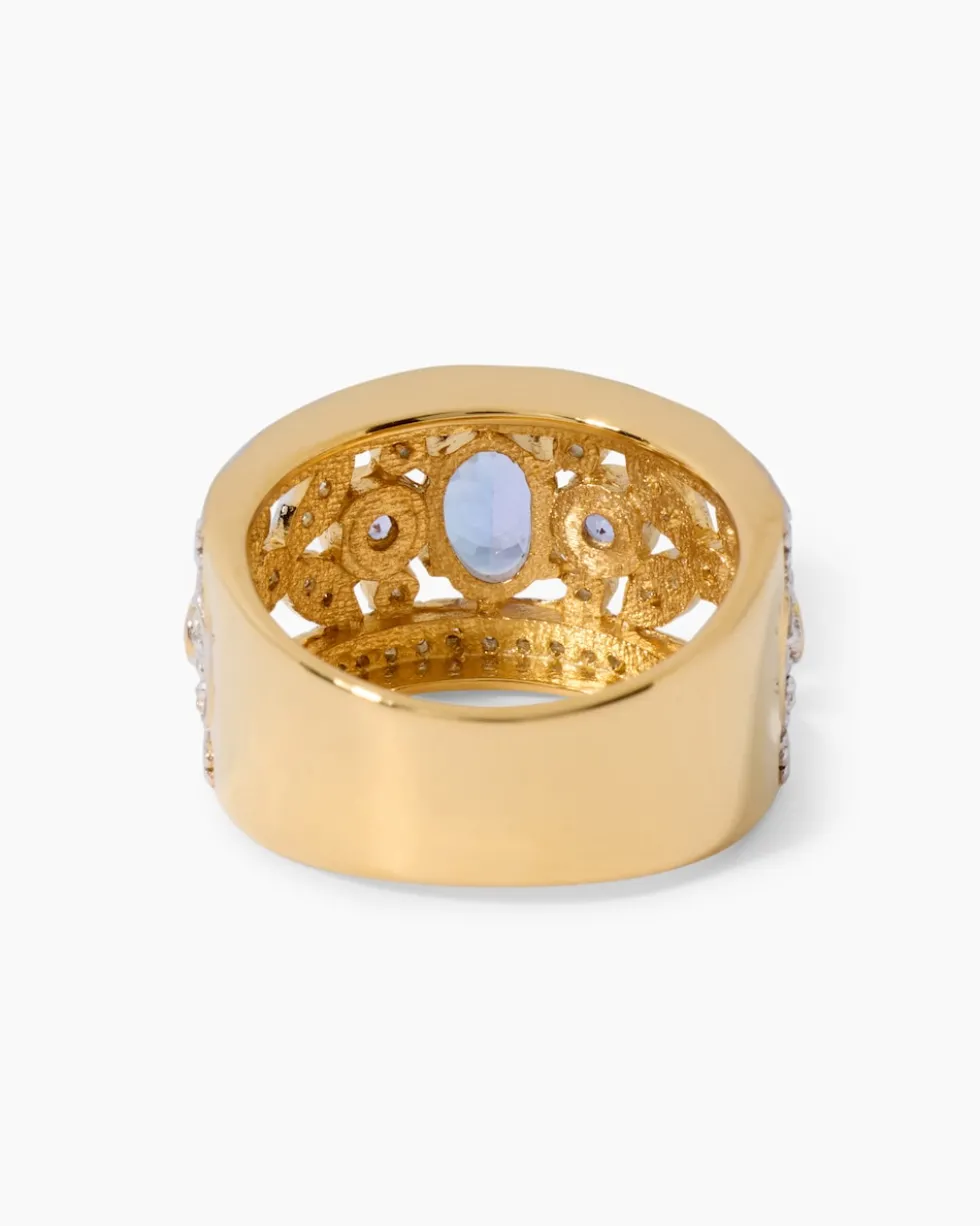 Ring mit Tansanit AAA und Zirkon