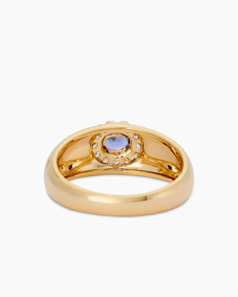 Ring mit Tansanit AAA & Zirkon