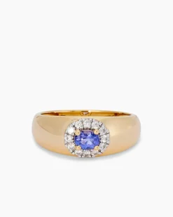 Ring mit Tansanit AAA & Zirkon