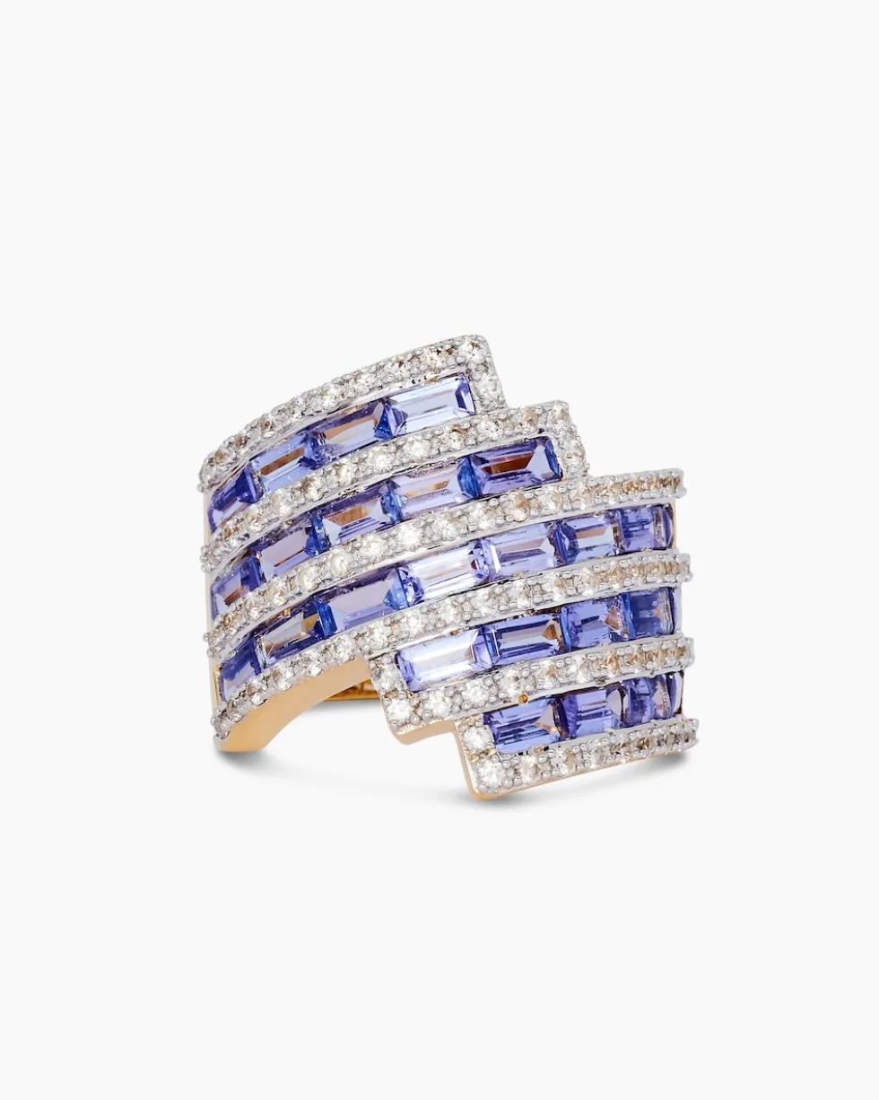 Ring mit Tansanit AAA & Zirkon
