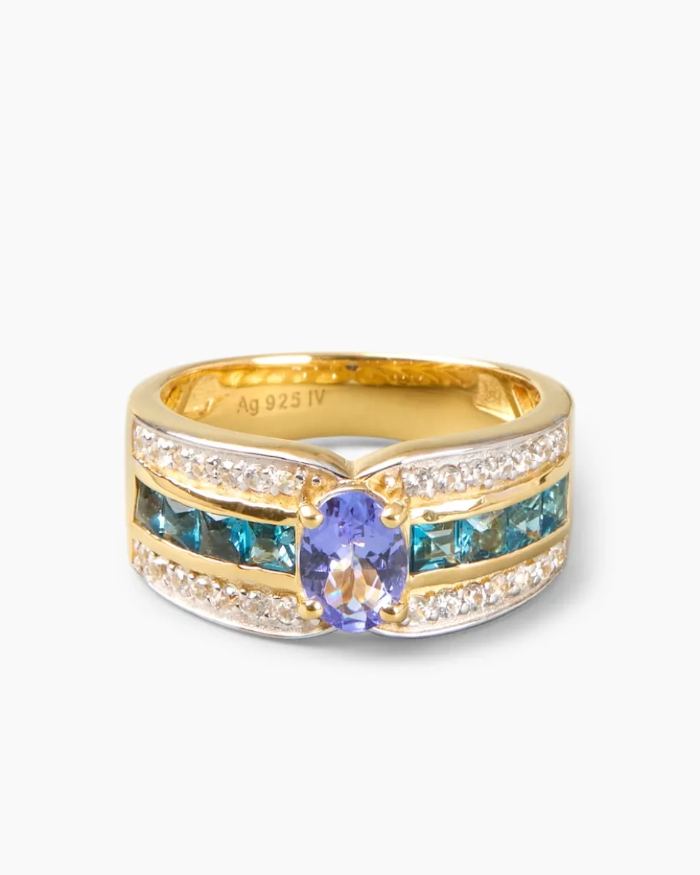Ring mit Tansanit, Topas & Zirkon