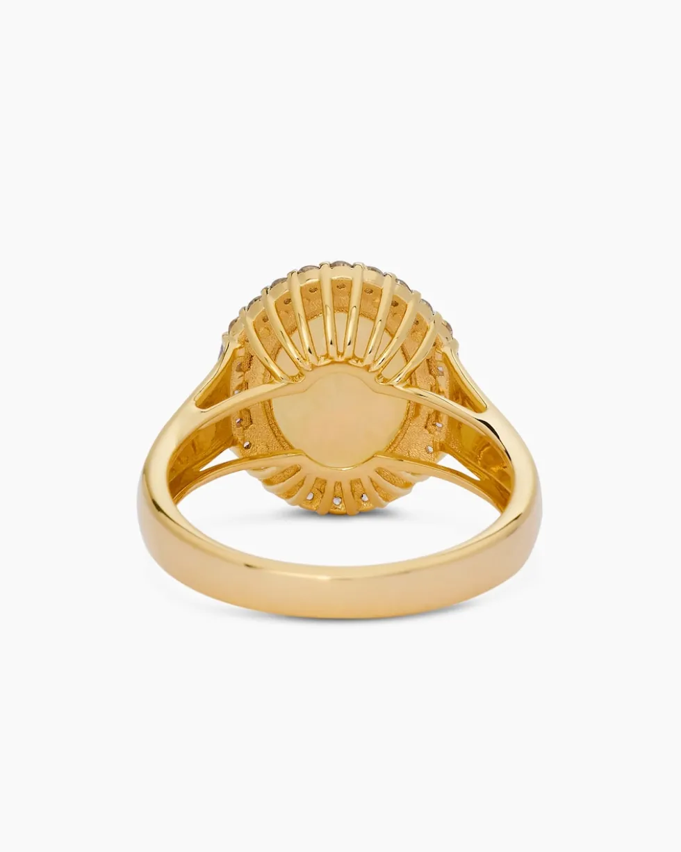 Ring mit Äthiopischem Opal und Edelsteinen