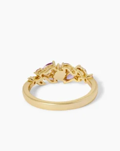 Ring-Set mit Zirkonia, Amethyst, Saphir & SWZ-Perle, 2tlg.