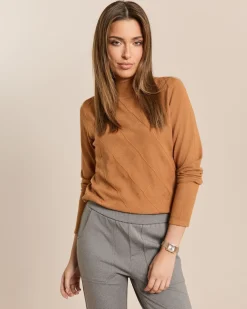 Rollkragenpullover mit Rautenmuster