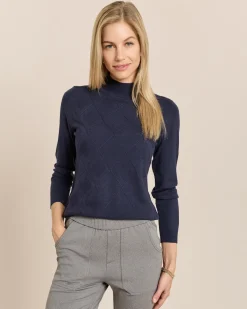 Rollkragenpullover mit Rautenmuster