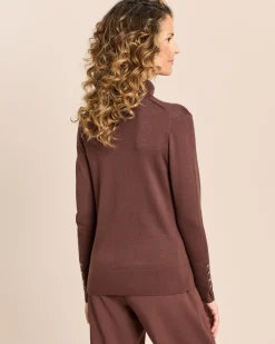 Rollkragenpullover mit Schlitz am Arm
