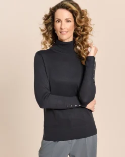 Rollkragenpullover mit Schlitz am Arm