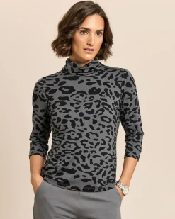 Rollkragenshirt mit Alloverdruck