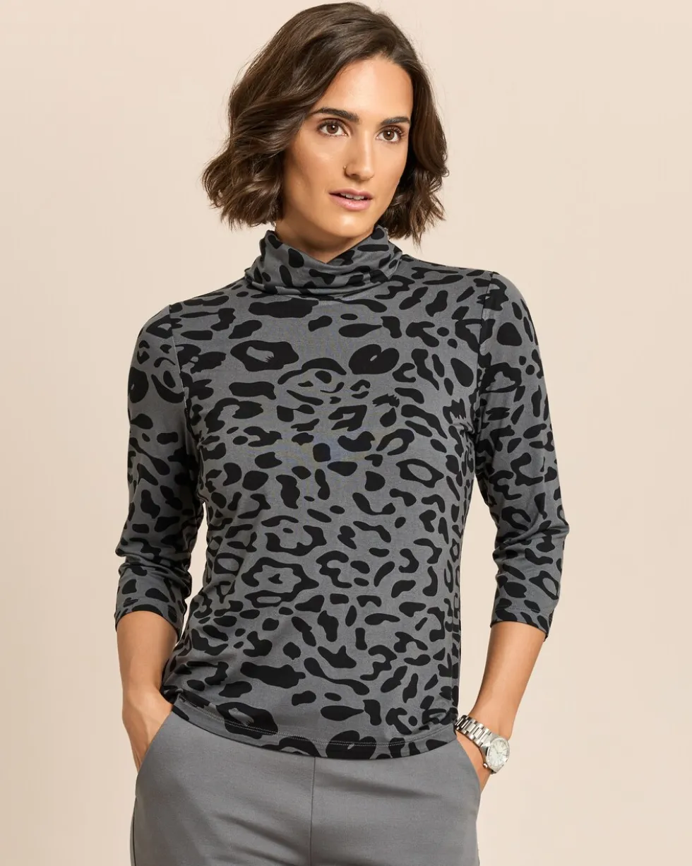 Rollkragenshirt mit Alloverdruck