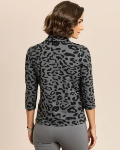 Rollkragenshirt mit Alloverdruck