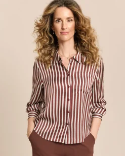 Satin-Bluse gestreift