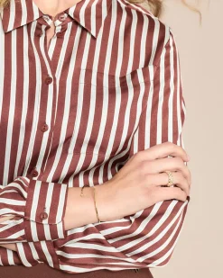 Satin-Bluse gestreift
