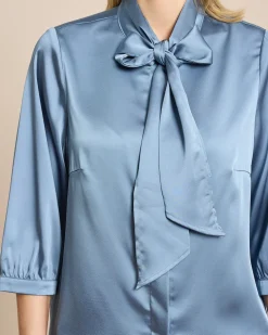 Satin Bluse mit Schluppe