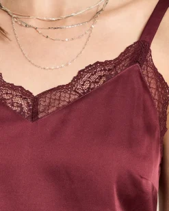 Satin-Top mit Spitze
