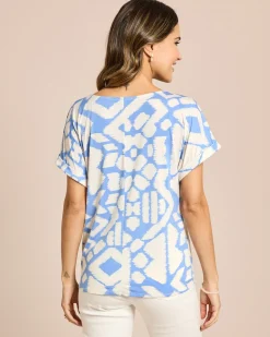 Shirt bedruckt Knoten-Detail am Bund