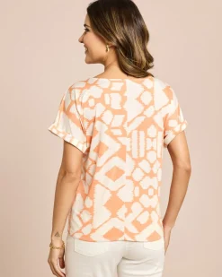 Shirt bedruckt Knoten-Detail am Bund