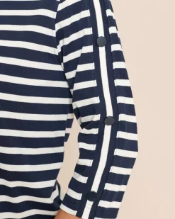 Shirt gestreift mit überschnittener Schulter