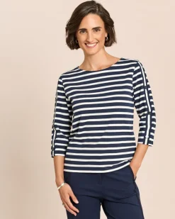 Shirt gestreift mit überschnittener Schulter
