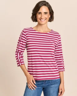 Shirt gestreift mit überschnittener Schulter