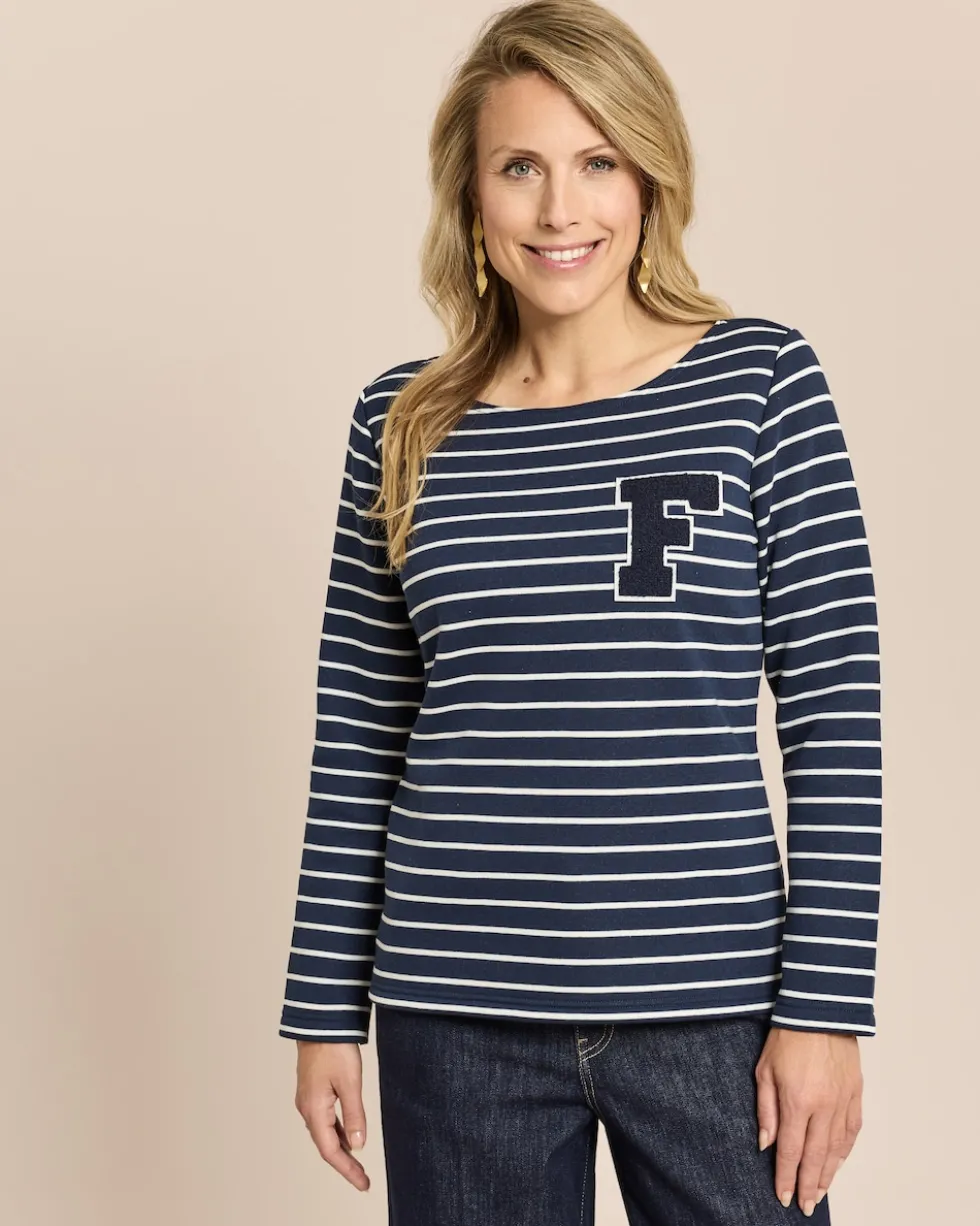 Shirt gestreift mit Frottee-Applikation