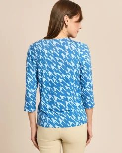 Shirt Hahnentritt V-Ausschnitt