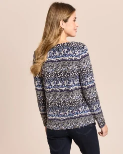 Shirt Mille-Fleur Rundhals & Key-Hole