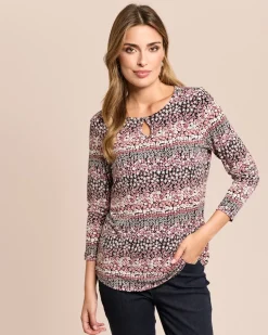 Shirt Mille-Fleur Rundhals & Key-Hole