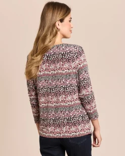 Shirt Mille-Fleur Rundhals & Key-Hole