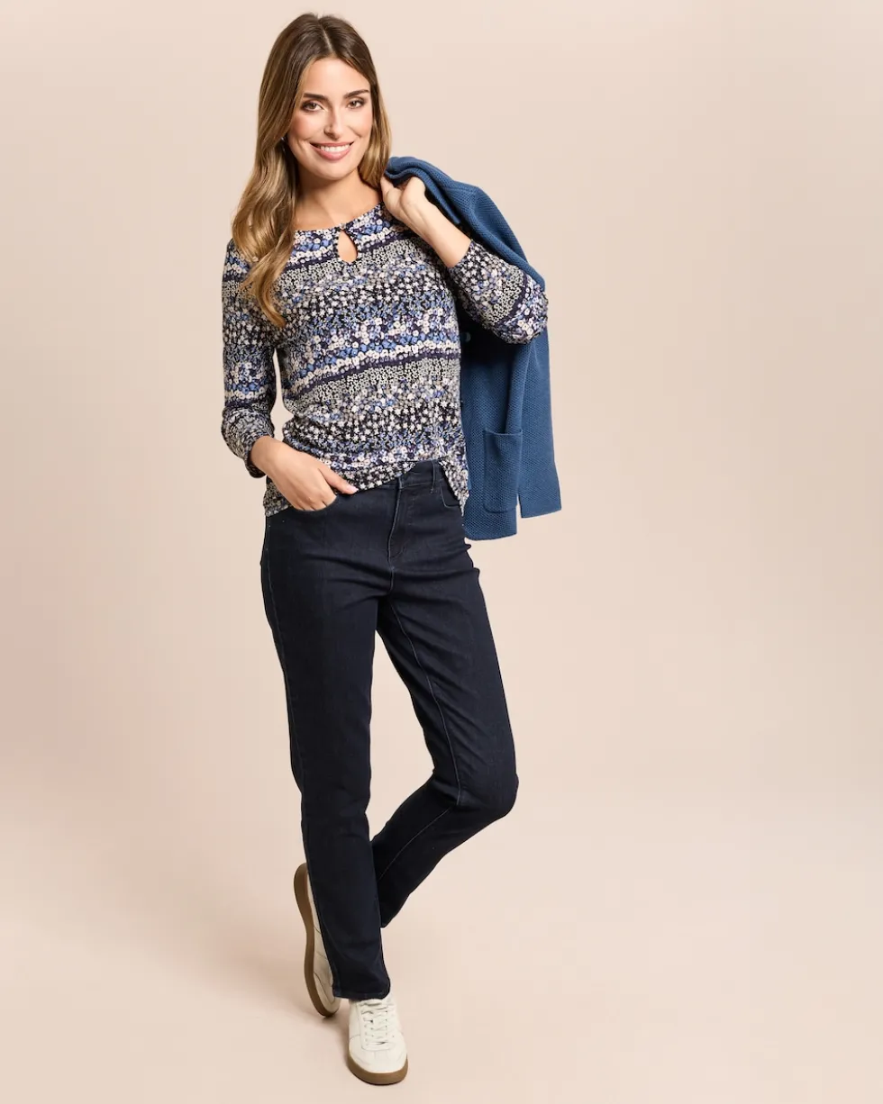Shirt Mille-Fleur Rundhals & Key-Hole