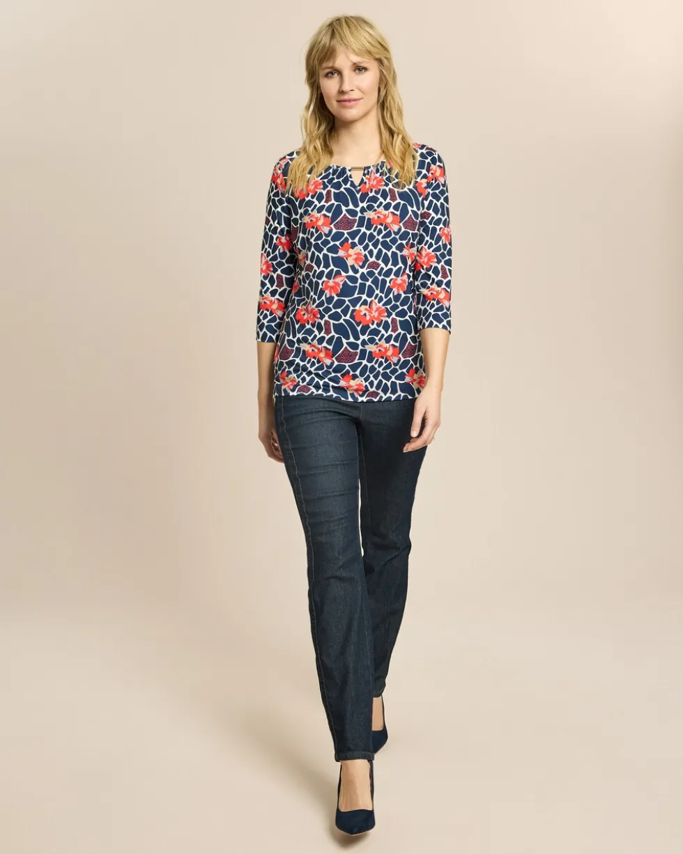 Shirt mit Animal-Blumendruck