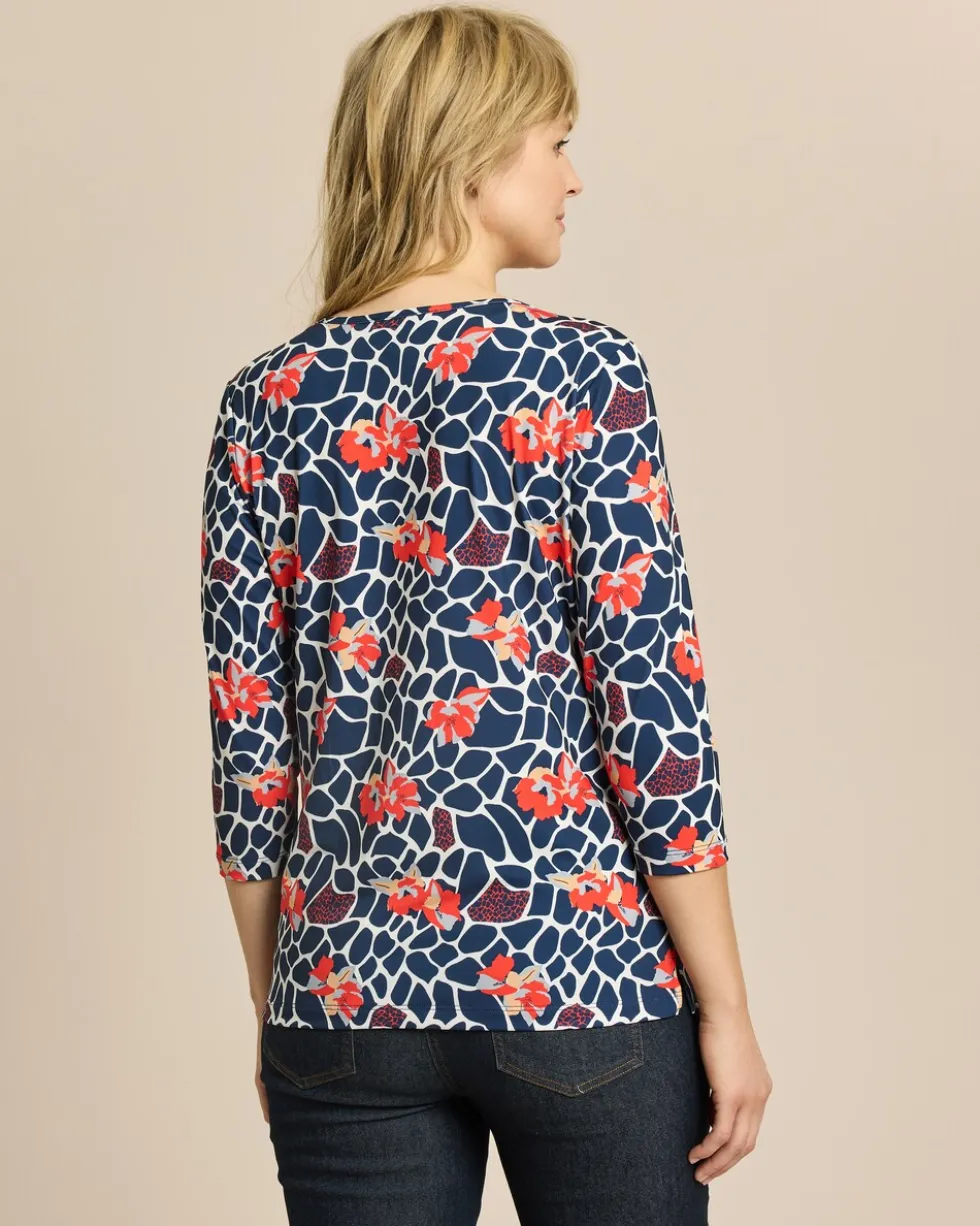 Shirt mit Animal-Blumendruck