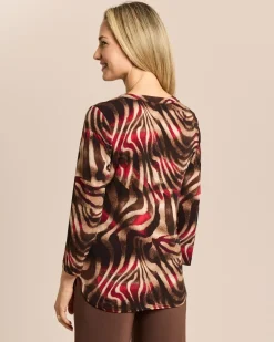 Shirt mit Animaldruck und Reißverschluss
