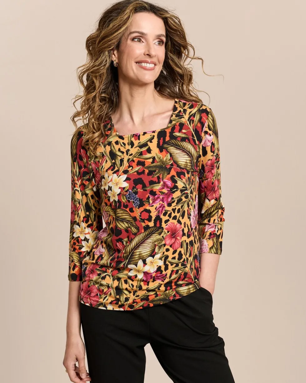 Shirt mit Animal- und Blumenprint