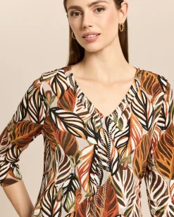 Shirt mit Blätterdruck
