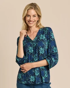 Shirt mit Blumen-Karo-Druck