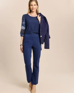 Shirt mit Chiffonärmel und Häkelspitze