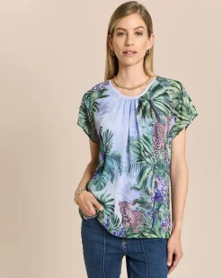 Shirt mit Chiffon und Druckmix