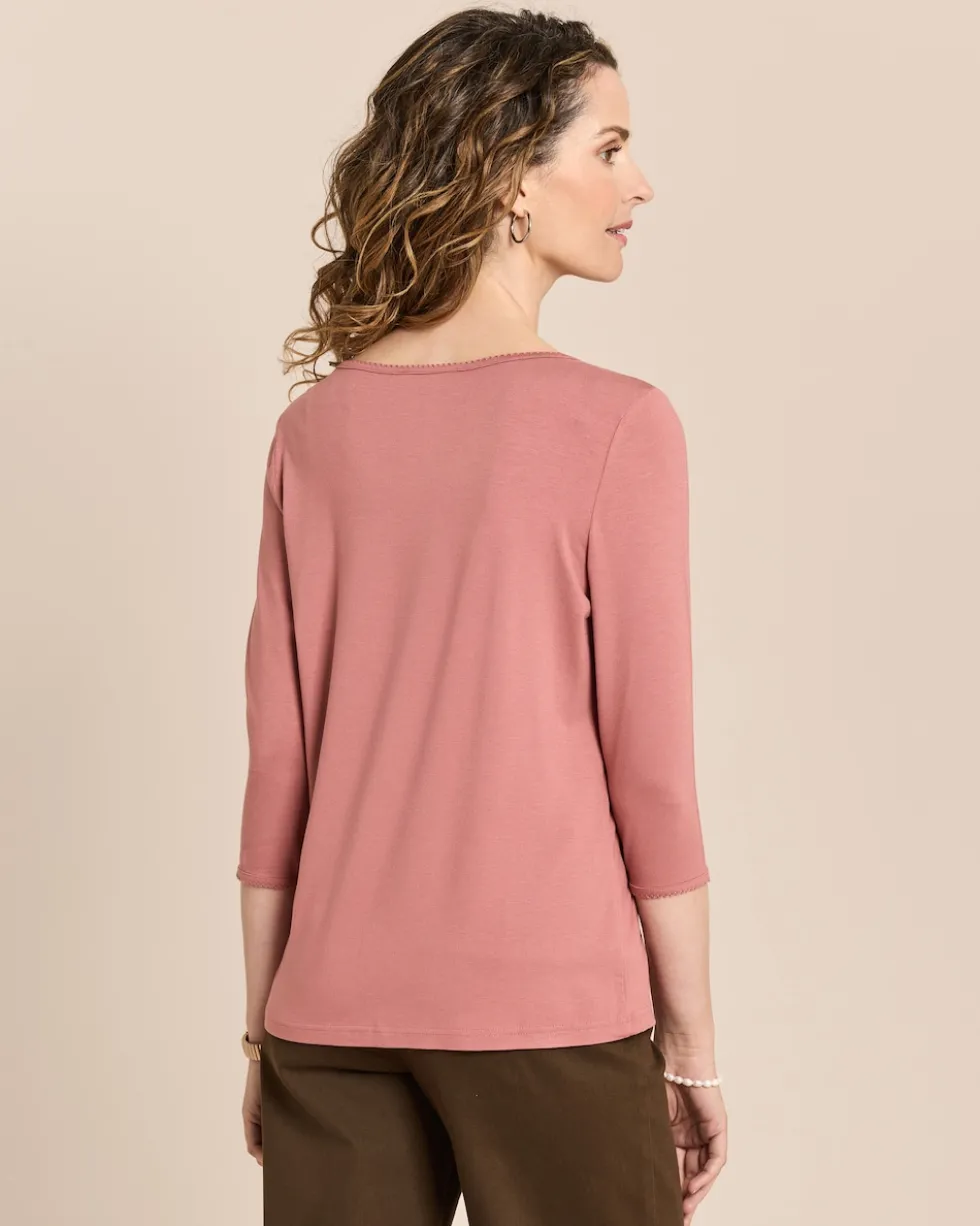 Shirt mit dekorativem Rundhals