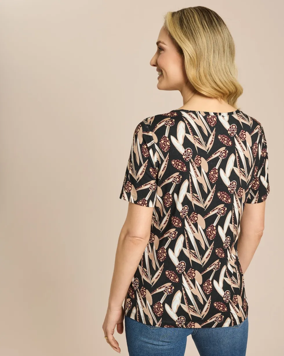 Shirt mit floralem Animal Druck
