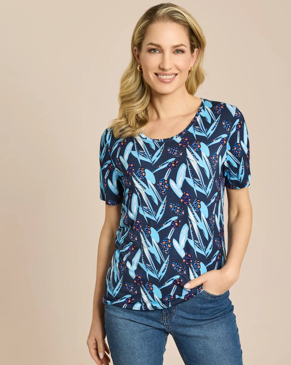 Shirt mit floralem Animal Druck