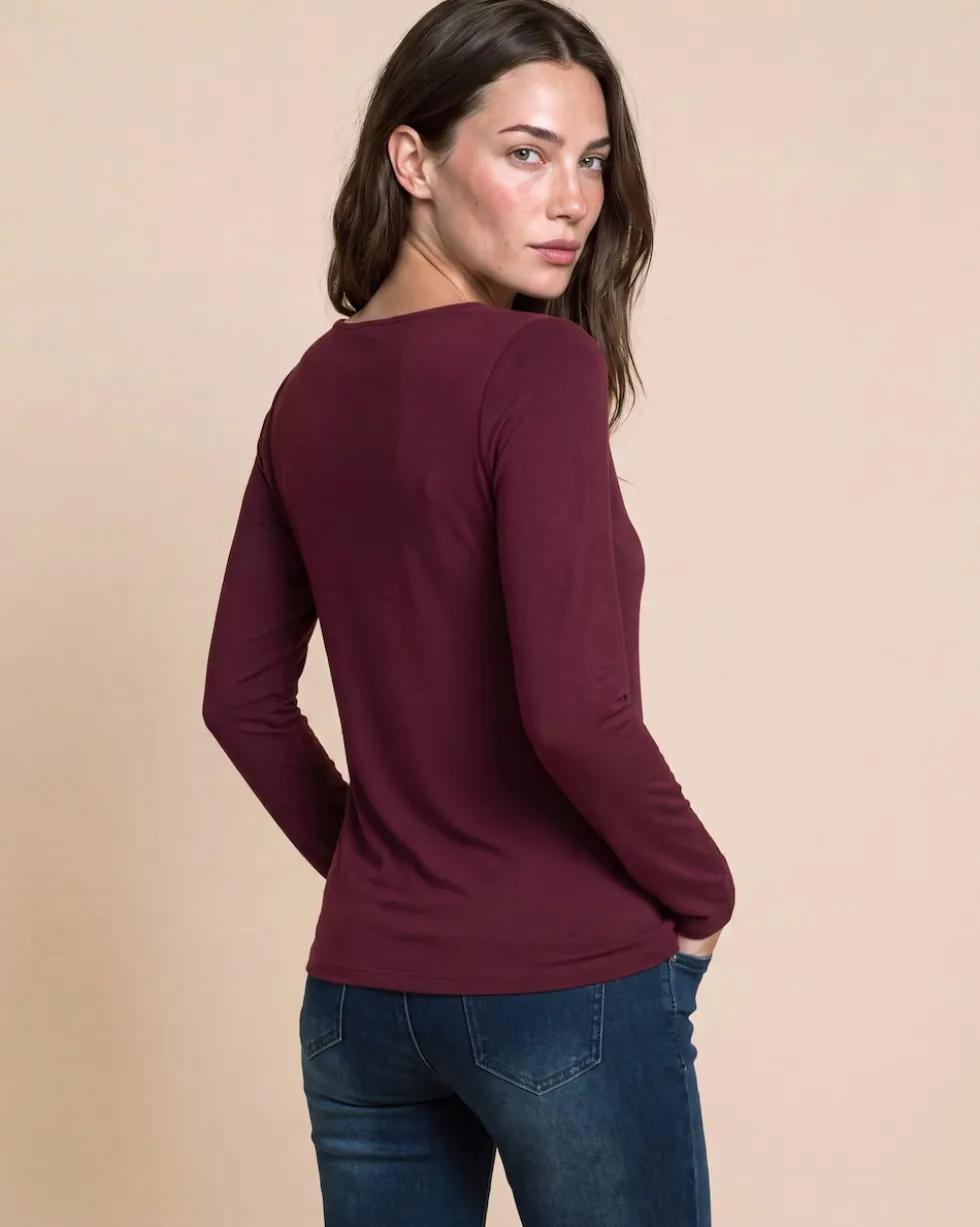 Shirt mit gerafftem Ausschnitt