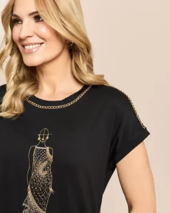 Shirt mit Kettendeko und Skizze