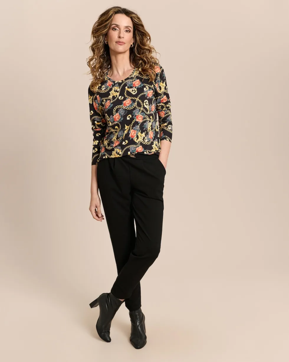 Shirt mit Kettenrosen-Print