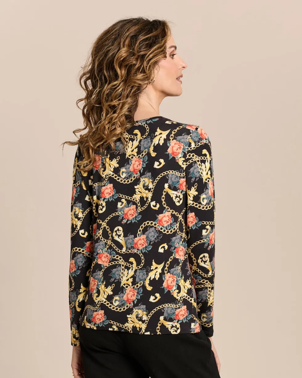 Shirt mit Kettenrosen-Print