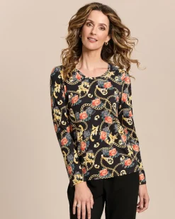 Shirt mit Kettenrosen-Print