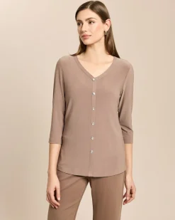 Shirt mit Knopfleiste Schmuckknöpfe